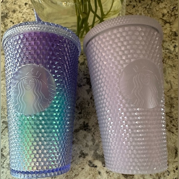 Starbucks Mermaid & Unicorn Purple Cold Drink Studded Tumblers 16 oz. Set of 2 - Picture 9 of 12
